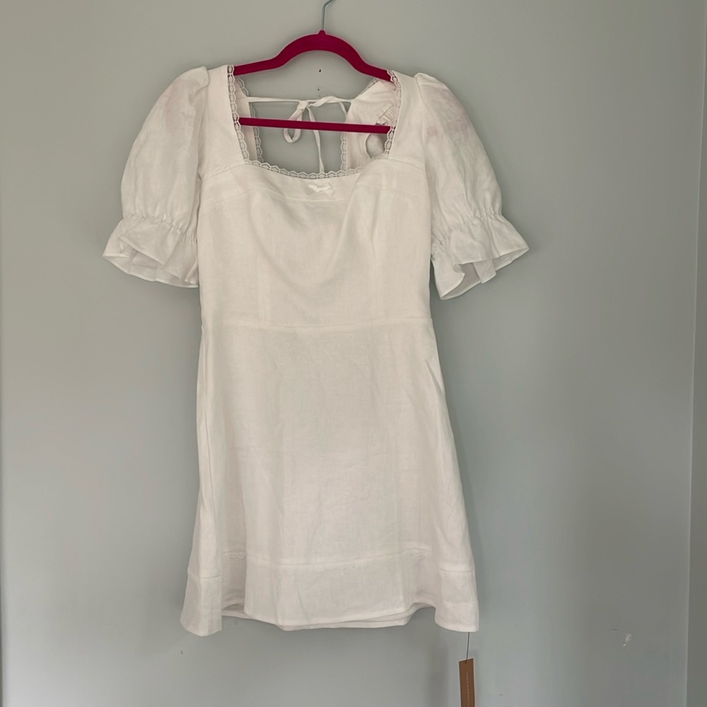 Reformation white linen dress